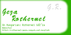 geza rothermel business card